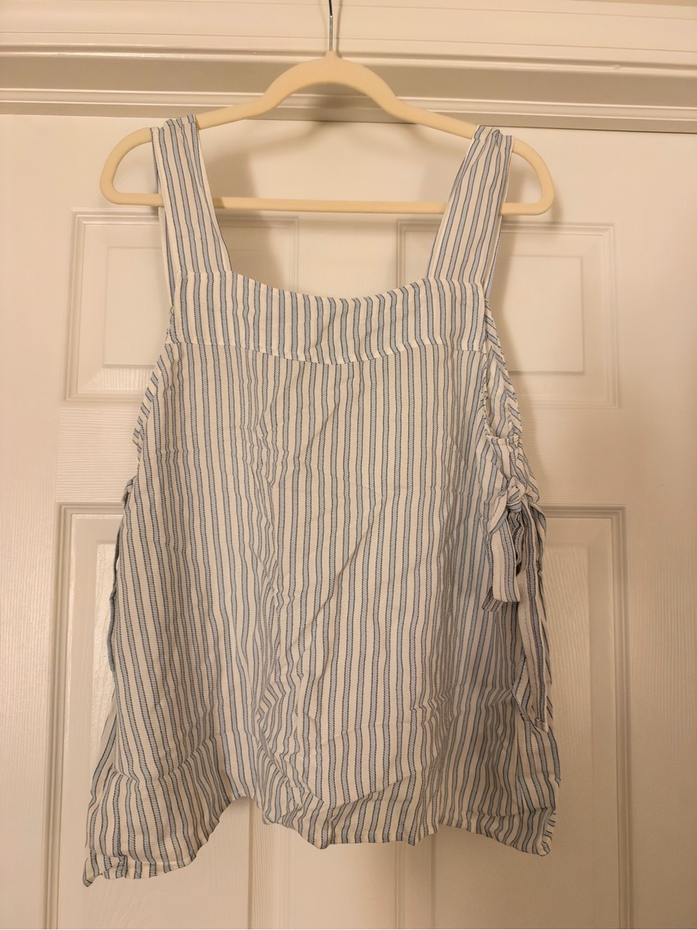 H&M Blue and White Striped Tie-Side Camisole